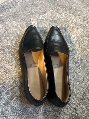 a new day Black Pointed-Toe Slip-On Loafers